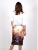 Impressionist Romantic Forest Print Super Stretchy Skirt